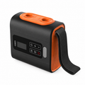Black rechargeable electric air pump with orange accents